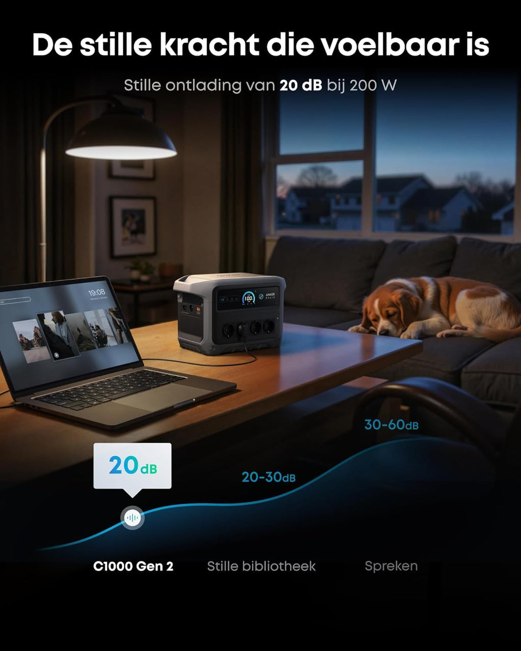 Anker SOLIX C1000 Gen 2 with AC charging cable, 2000W 1024Wh Power Station