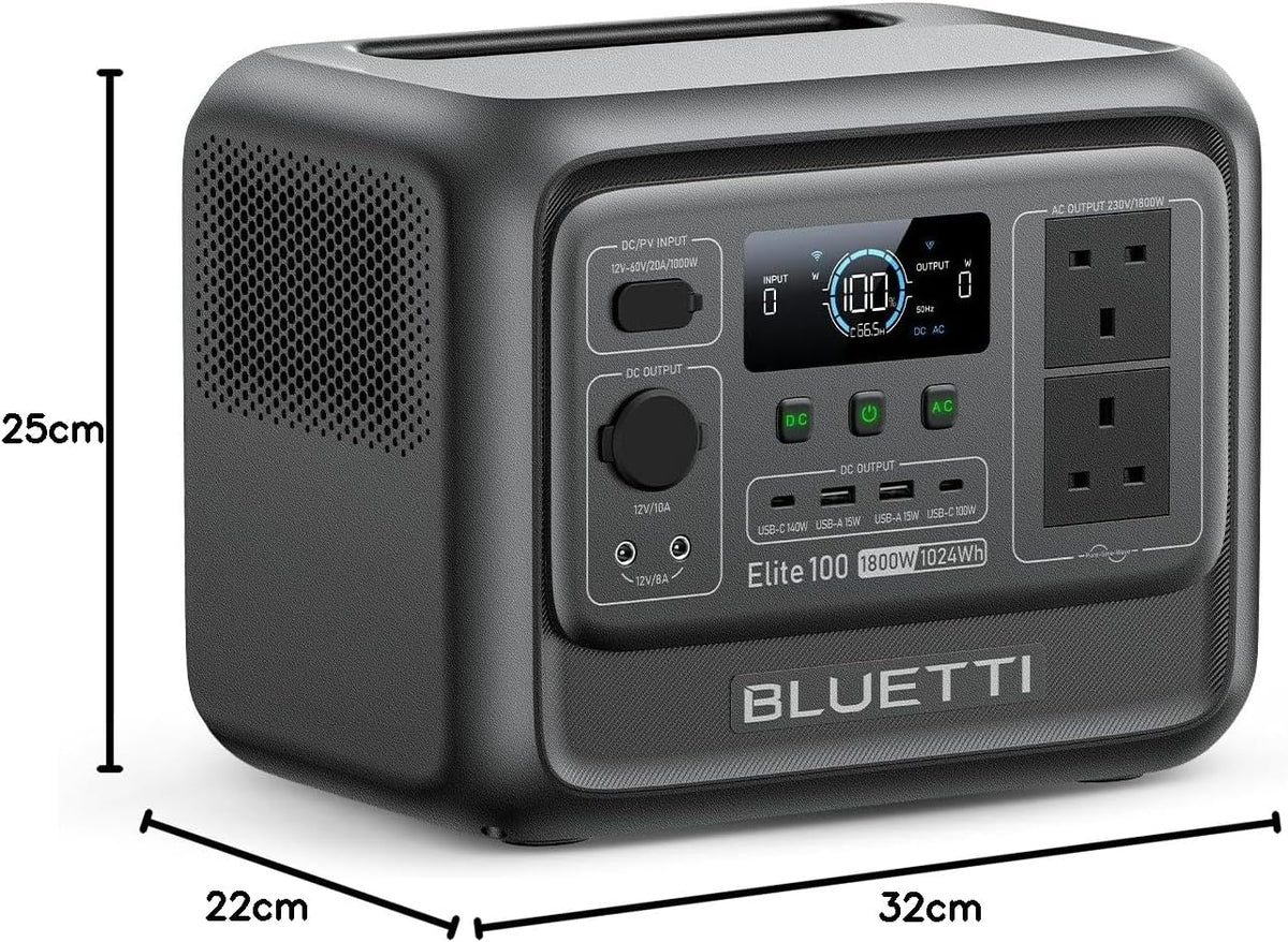 BLUETTI Elite 100 V2 Portable Power Station 1024Wh 1800W for Home & Camping