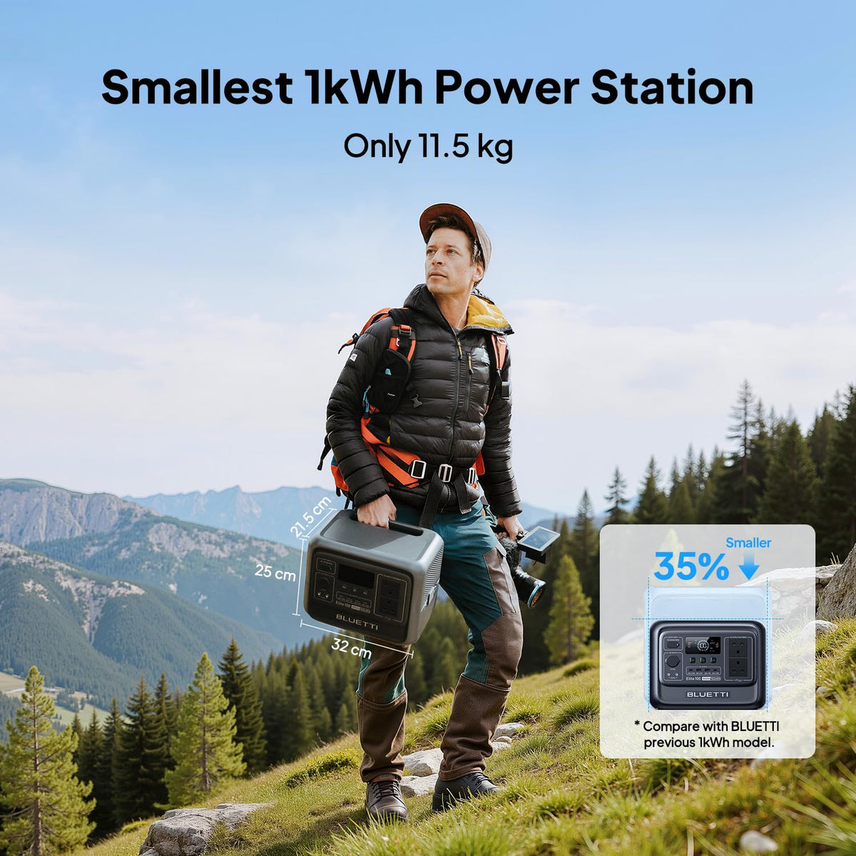 BLUETTI Elite 100 V2 Portable Power Station 1024Wh 1800W for Home & Camping