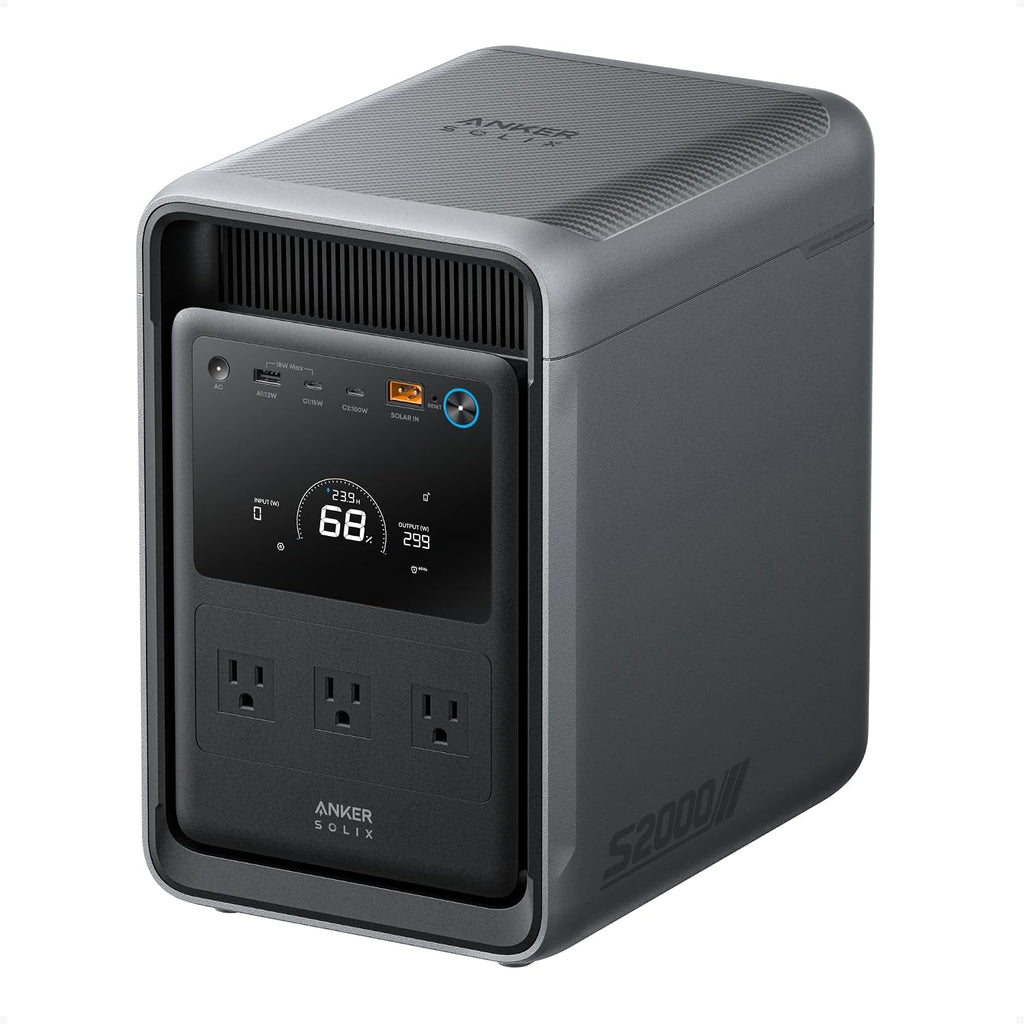 Anker SOLIX S2000, 2010Wh 1500W Power Station, 10ms UPS, Home Backup