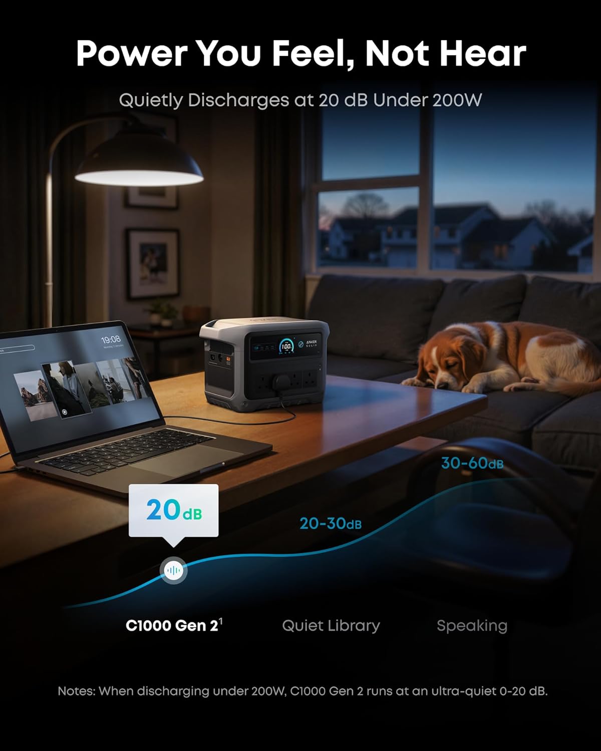 Anker SOLIX C1000 Gen 2 with AC charging cable, 2000W 1024Wh Power Station