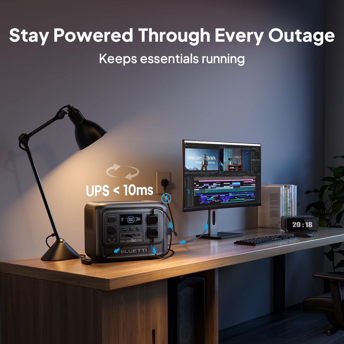 BLUETTI Elite 100 V2 Portable Power Station 1024Wh 1800W for Home & Camping